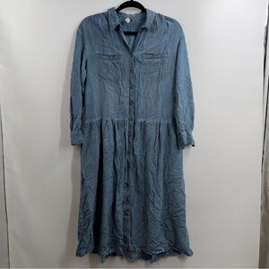 Anthropologie Pilcro Kimberly Maxi Dress blue size Small lagenlook flowy soft